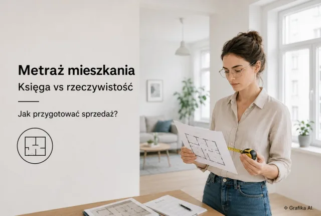 Sprzedaż mieszkania, gdy metraż w księdze wieczystej różni się od rzeczywistego – jak przygotować ofertę i dokumenty?